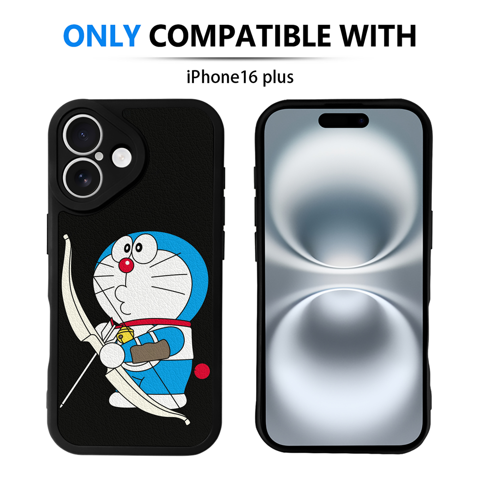 （画像用） ドラえもん Doraemon 【iPhone 16シリーズ対応】シリコンスマホケース（レザー調） 材質：シリコン